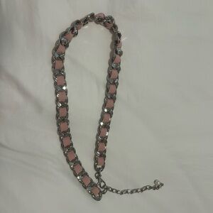 Elegant Pink and Silver Chain Belt